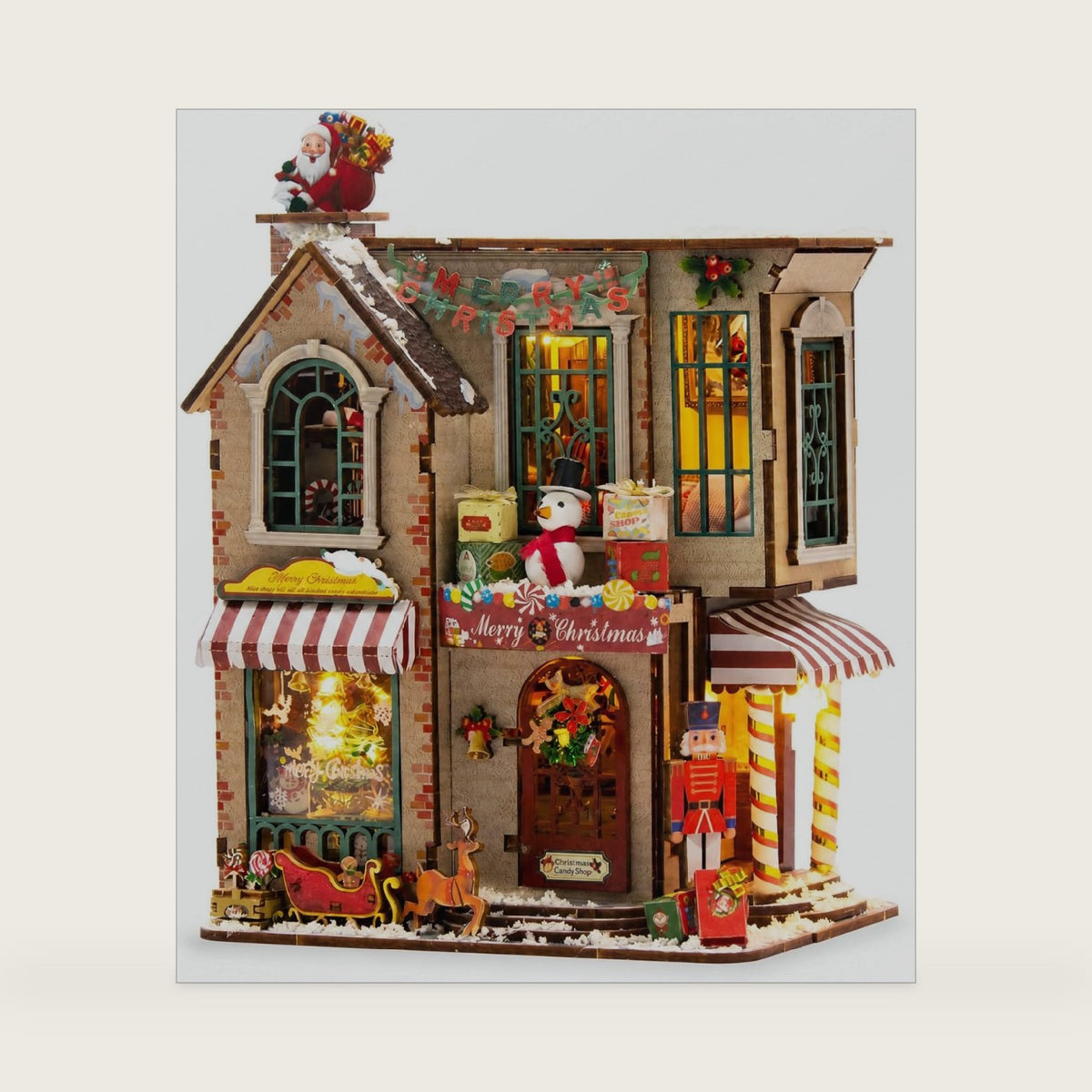 Book Nook Kit DIY Miniature House Kit, Wooden 3D Puzzle with LED