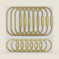 Gold Brass Key Rings Brass Key Ring with Screw Lock (8 Pack)