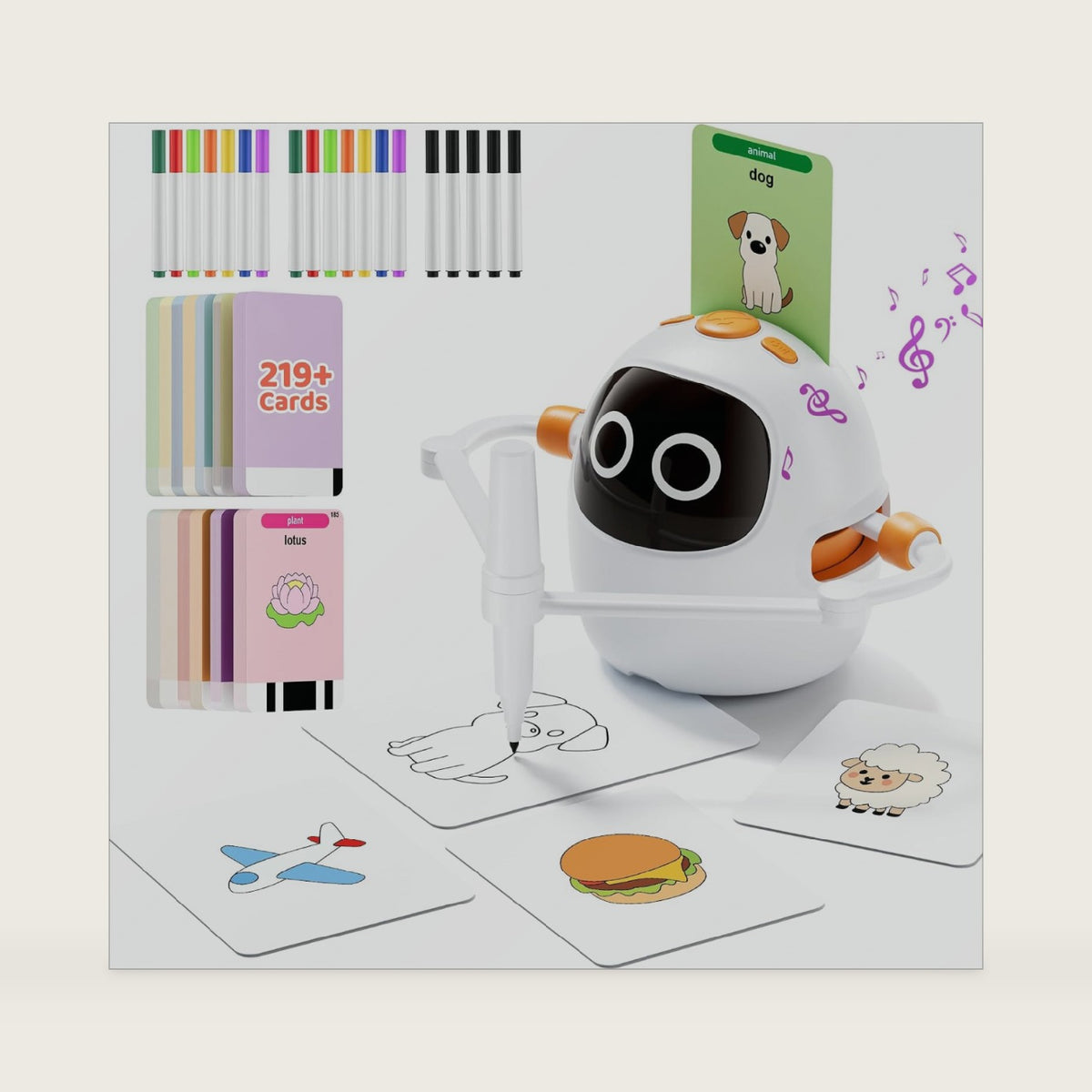 Drawing Robot for Kids, Smart Interactive Drawing Robot Toy with 219+ Cards