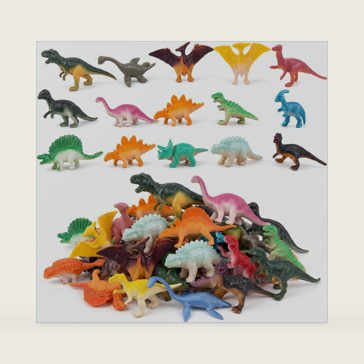 56 PCS Dinosaur Figurines, Prehistoric Figures for Crafts & Displays