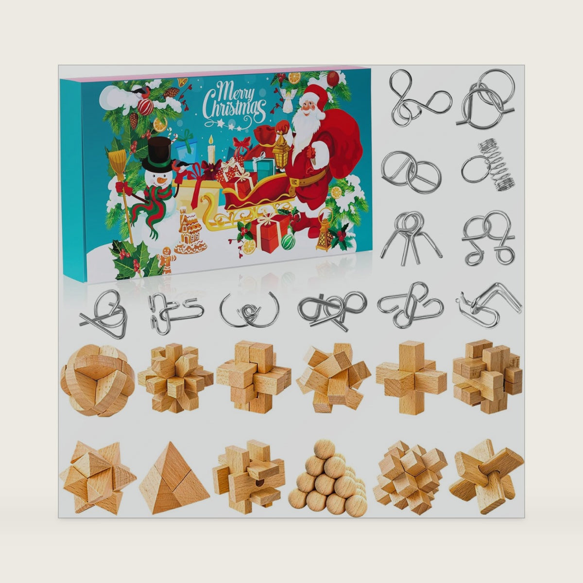 Brain Teaser Advent Calendar 2026, Christmas Countdown for Kids