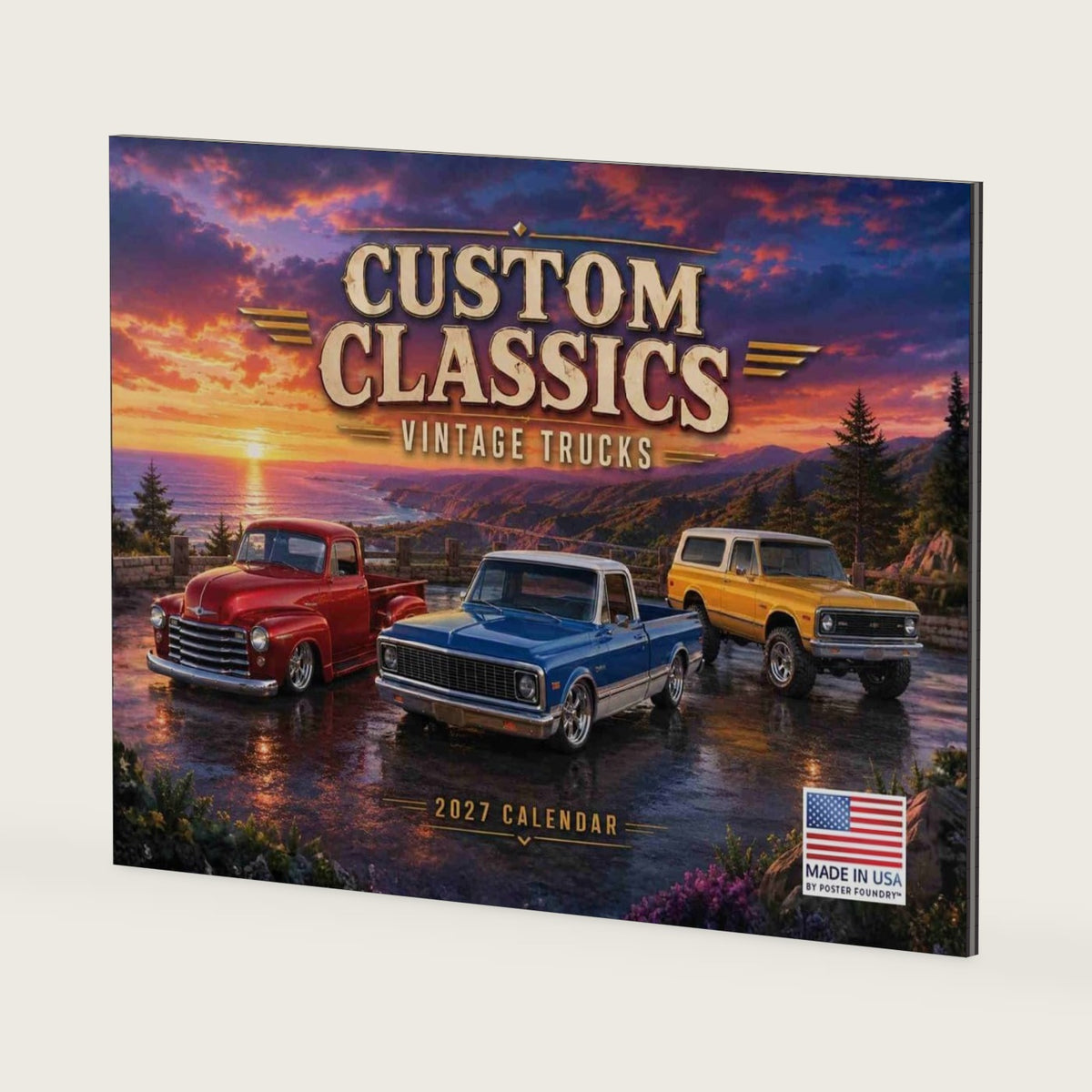 Classic Truck Calendar 2027 Old Pickups Monthly Wall 12 Month