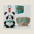 Panda Plush Keychain with Removable Mask,Plush Doll Pendant