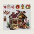 OZJAY Christmas Miniature House Kit for Adults, Mini House Kit with LED
