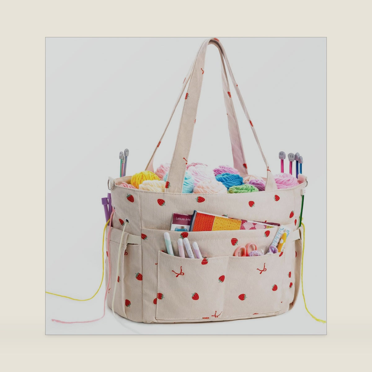 MYBAGZING Crochet Bag Organizer, Yarn Storage Tote for Knitting Accessories