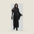 Wildarms Men Scary Ghost Costume Black Hooded Robe Adult Cosplay