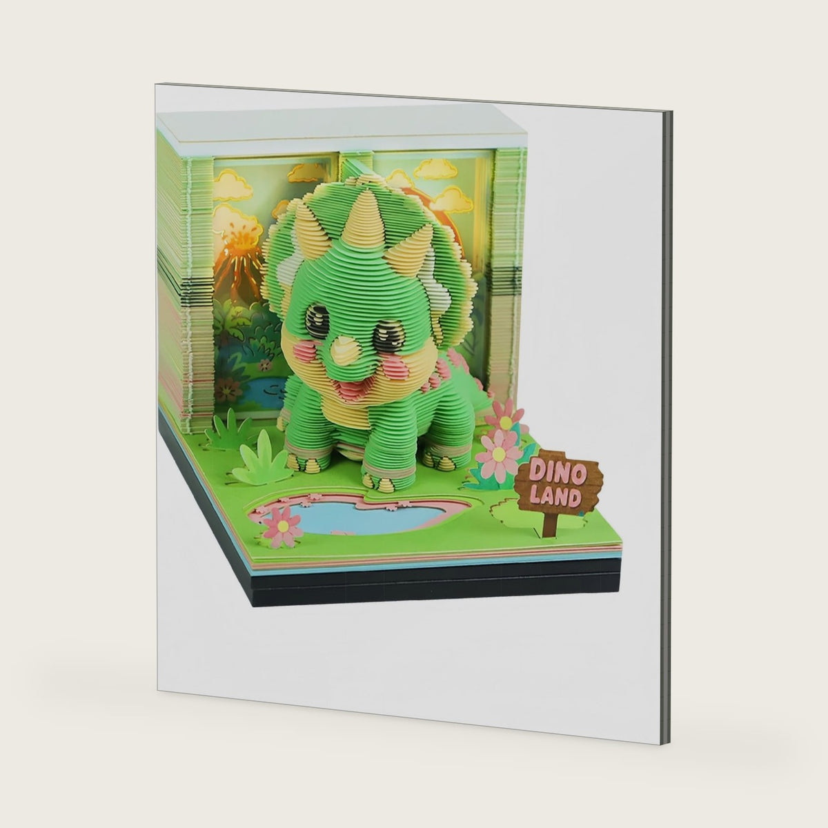 3D Timepiece Calendar 2027 Paper Art Memo Pad with LED Light – Tear-Away Desk Calendar for Record, Planner & Habit Tracker, Bookmark, Gift & Decorative Office Decor (Cutedragon)