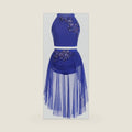 IBAKOM Women 2PCS Floral Sequins Lyrical Dance Costume
