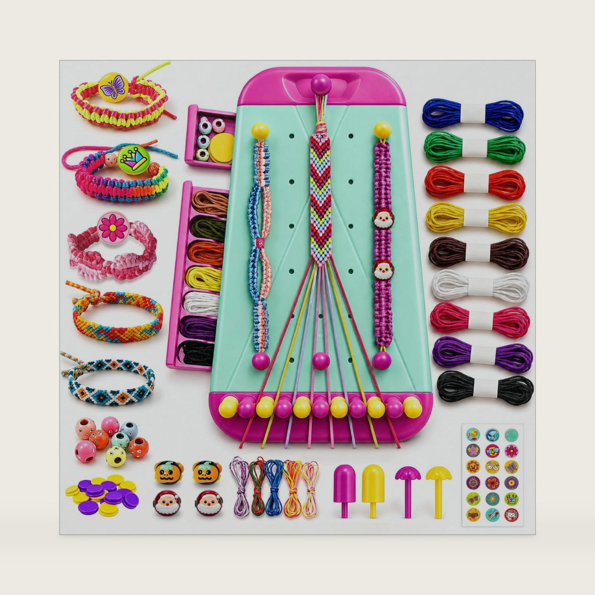 Wolfbird Friendship Bracelet Making Kit for Kids Age 8-12, Christmas Halloween Crafts Bracelet Maker Holiday Gift