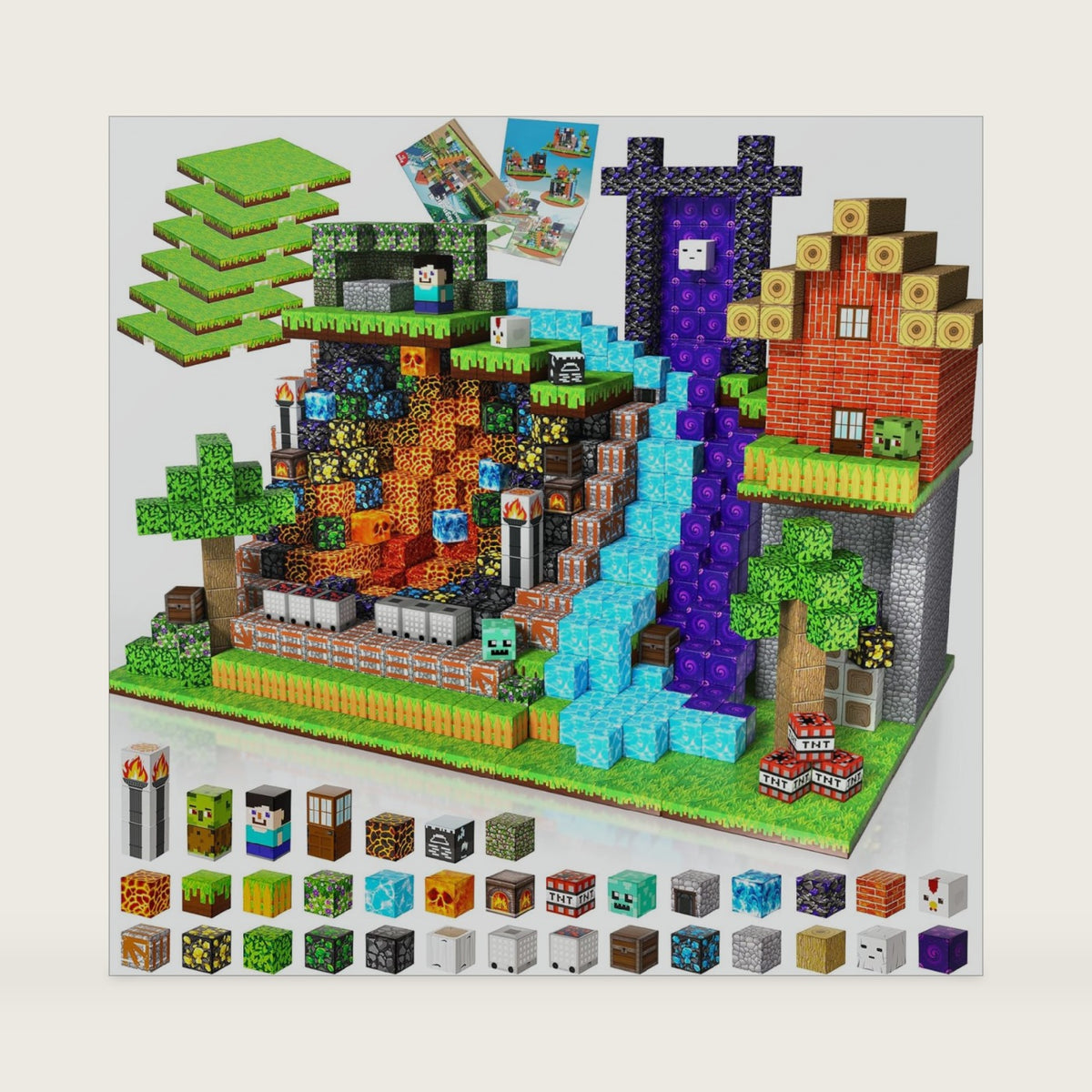 ToyUnited 200PCS Magnetic Building Blocks with 6 Base Plate