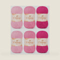 Coopay Cotton Yarn for Crocheting, 6 Pack Gradient Color Yarn Set, Pink
