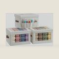3-Pack Yarn Storage Organizer with Clear Windows, Tool Pockets & Dividers