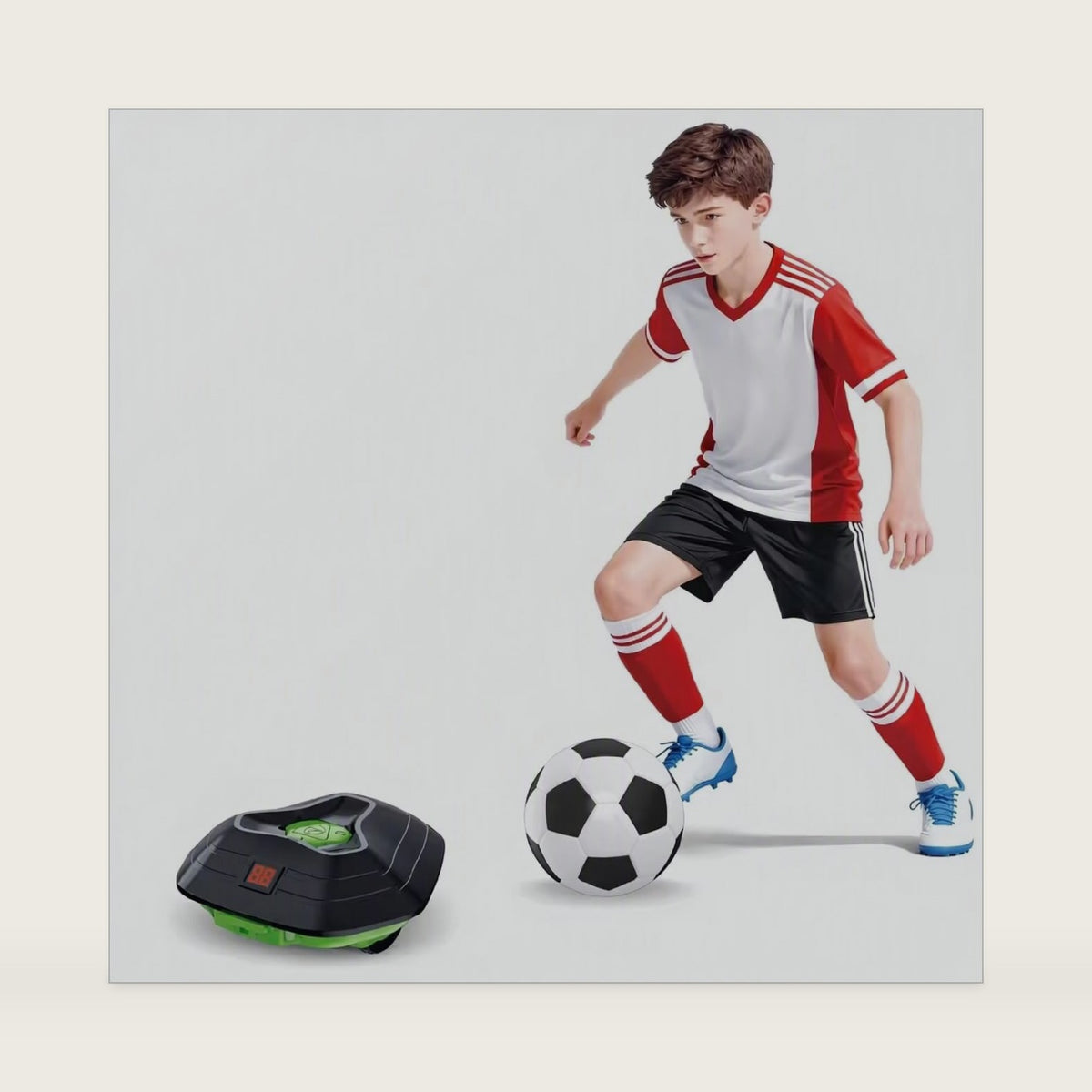 Soccer Bot, Soccer Training Robot Toy Electric Automatic 3 Speed Interactive Dribbling Smart Game Trainer for Kids Ages 3-14, Auto-Tracking Sensor Ball with LED Score Timer, Gifts for Kids Ages 3-14