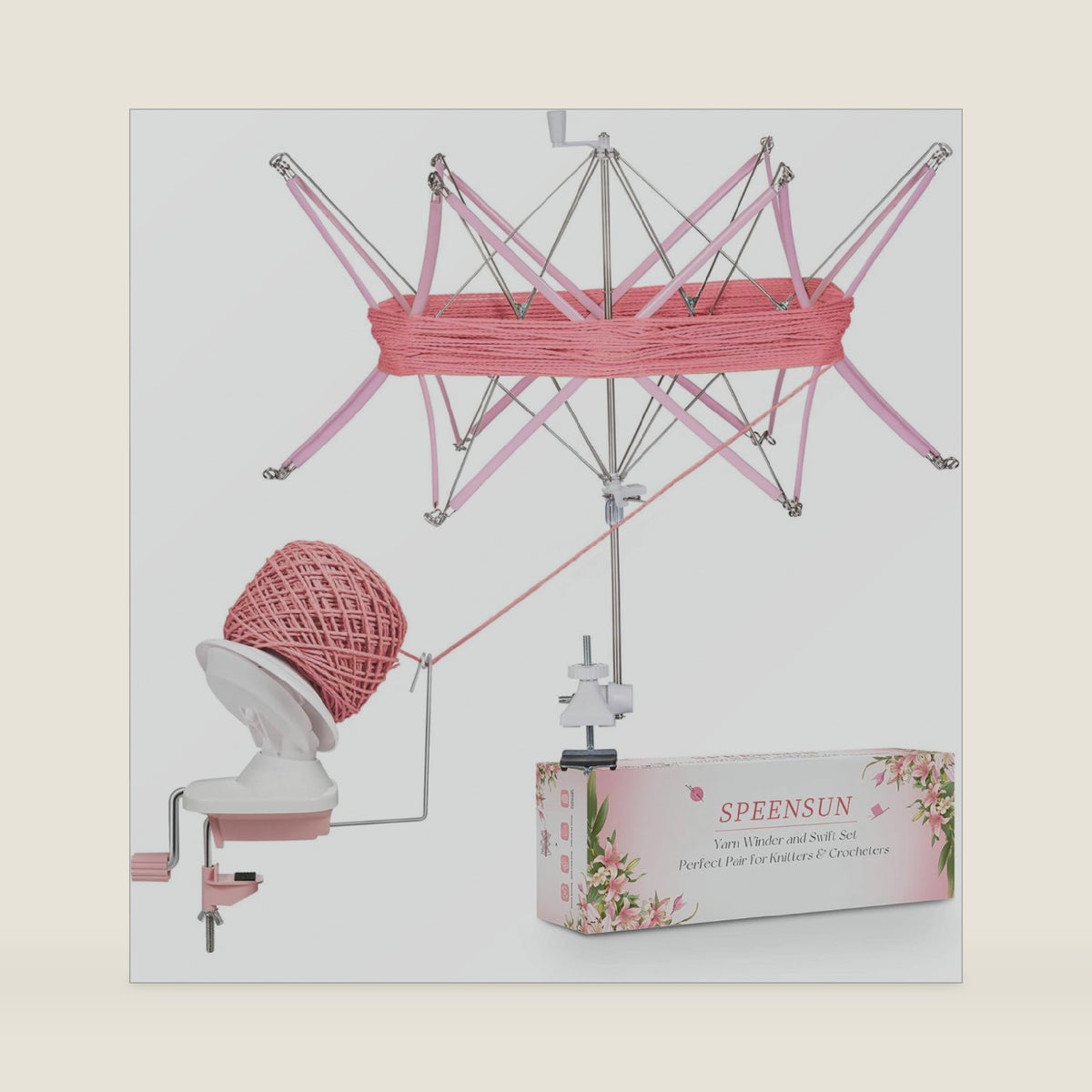 Speensun Yarn Winder and Swift Combo Set, Pink