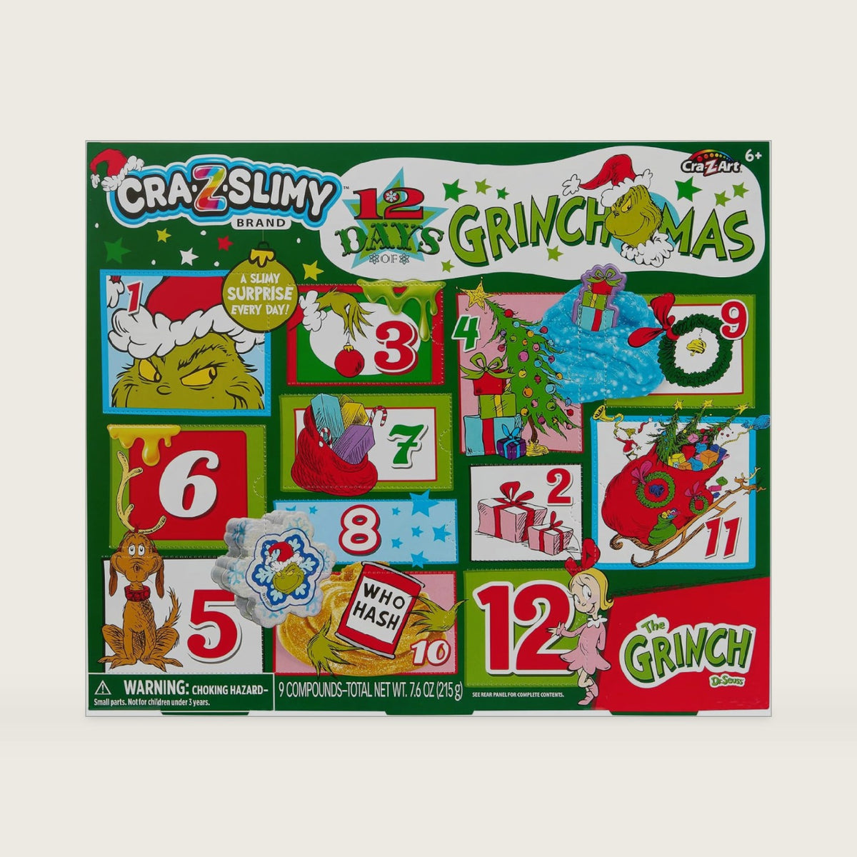 Grinch 12 Days of Grinchmas Slime 2026 Advent Calendar