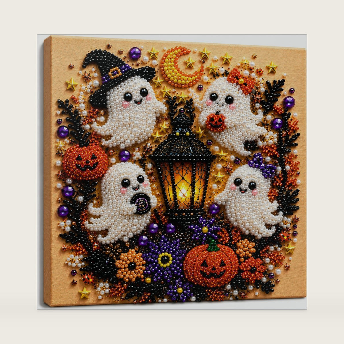 Diamond and Pearl Art Kits for Adults, Halloween Decorations, Framed Decor