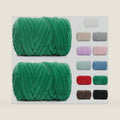 Chunky Yarn for Hand Knitting, Green Velvet Tube Yarn for Crochet Blankets
