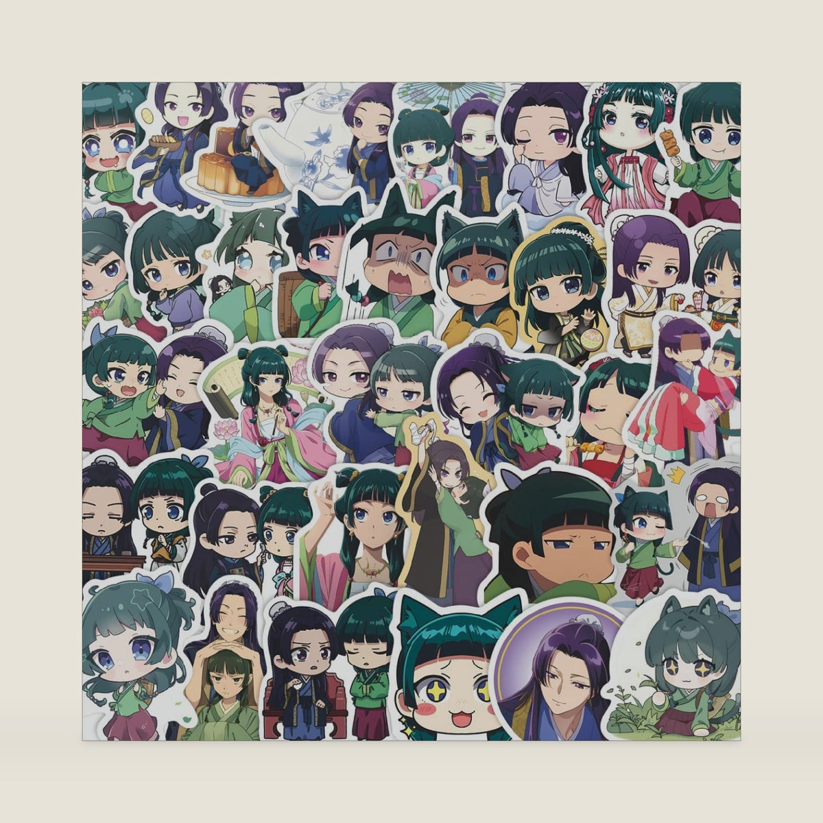 The Apothecary Diaries Stickers Pack 60Pcs Japanese Anime Aesthetic Stickers for Laptop Water Bottle Phone Skateboard Travel Case Vinyl Waterproof Decor