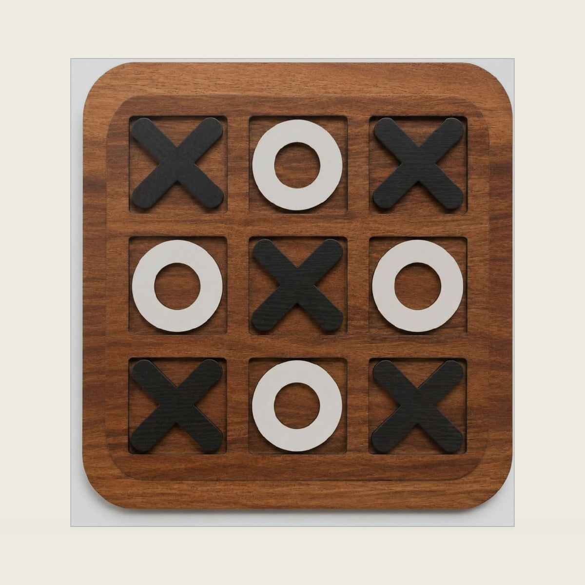 Wooden Tic Tac Toe Board Game for Adults | Tic Tac Toe Table Decor, XO Game