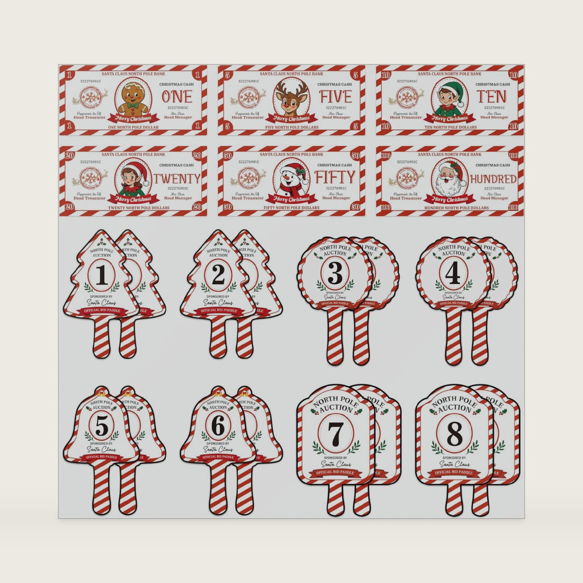 Xmas Party Decorations COcnny 316pcs Christmas Auction Game