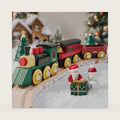 Tiny Land Christmas Train Set, 12-Piece Wooden Railway Expansion for Kids