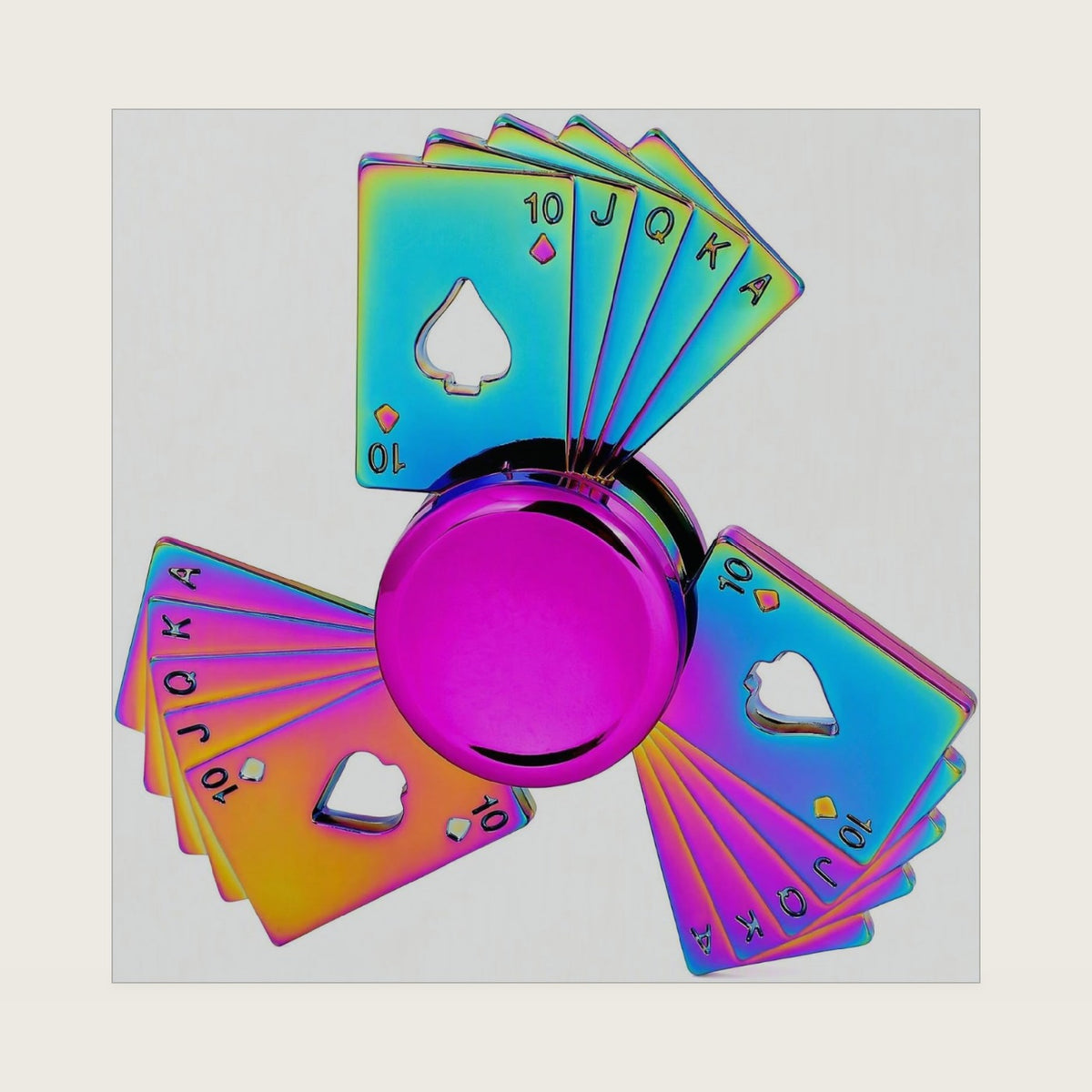 Fidget Spinner Adult Metal, Rainbow Colorful Hand Spinner, Alloy Bearing Fidget Stress Relief for Anxiety ADHD Autism, Single Pack 10cm(Straight Flush)