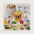 Toywoo Wooden Play Food Set, Kids Kitchen Toy Blender, Pretend Food Playset