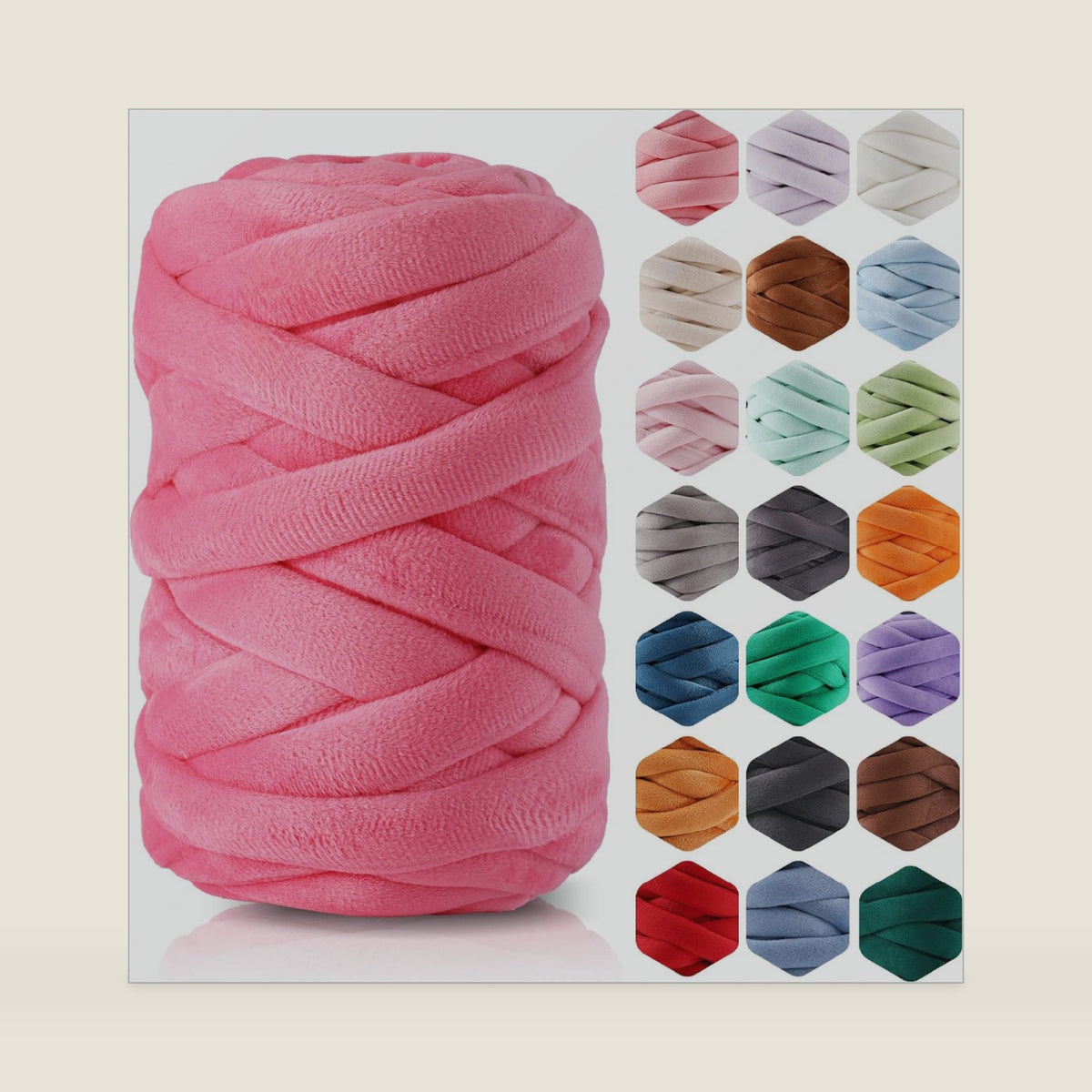 Chunky Velvet Chenille Tube Yarn for Hand Knitting 0.66 lb/17.5 yd, Jumbo