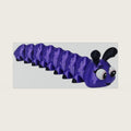 FlexiMech Caterpillar Cute Cartoon Articulated 6" Long 3D Printed Bug Fidget Toy (Black) (Plum Purple)