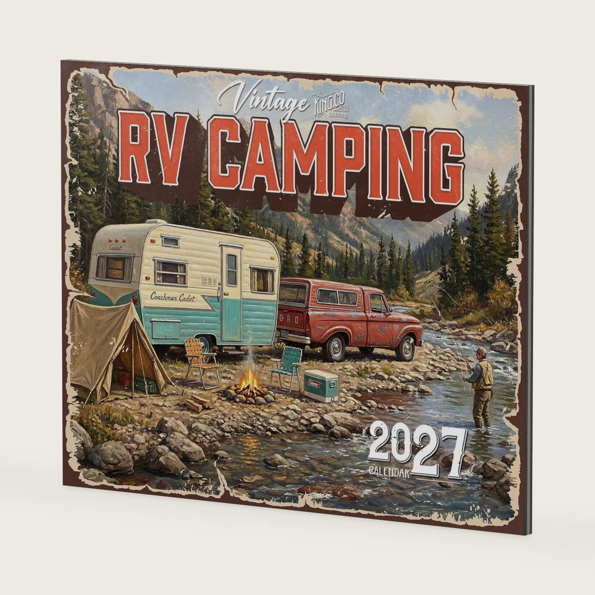 2027 Vintage RV Camping Wall Calendar – 16-Month Retro Art