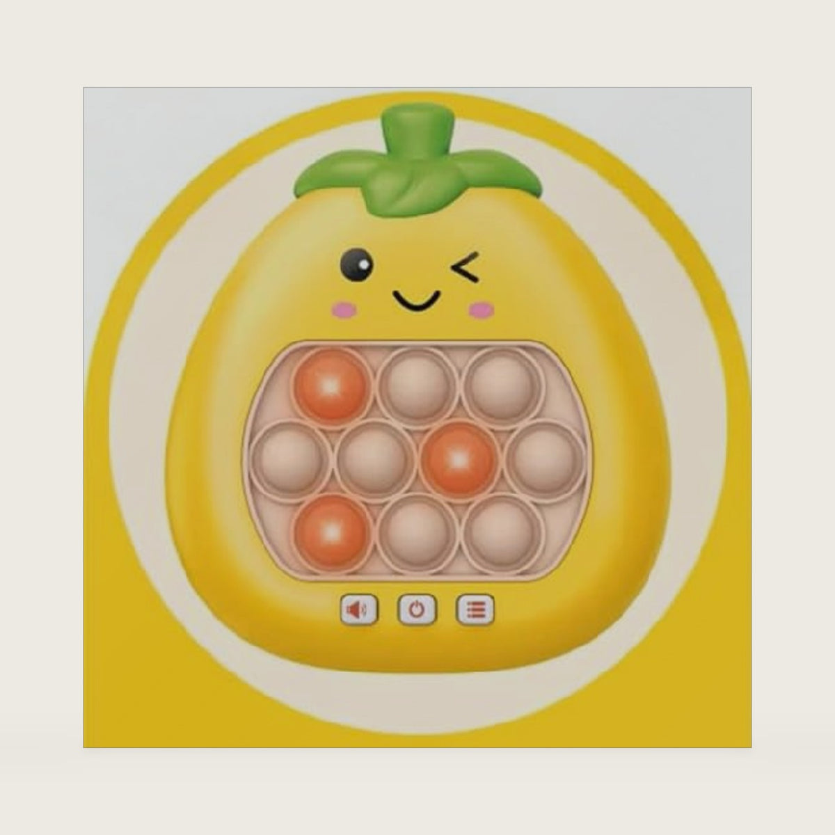Quick Push Game Console Light Up Bubble Poppers (Yellow - Pear)