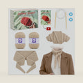 Arborthread Knitting Kit for Beginners, Classical Sophie Scarf Khaki White