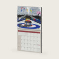2027 Curling Desk and Wall Calendar, World Travel Winter Sports Monthly Planner, Curler Team Player Gift, Ice Sports Room Decor