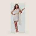 Women's Regal Toga Costume Adult Roman Goddess Greek Grecian Dress with Gold Belt & Laurel Headband