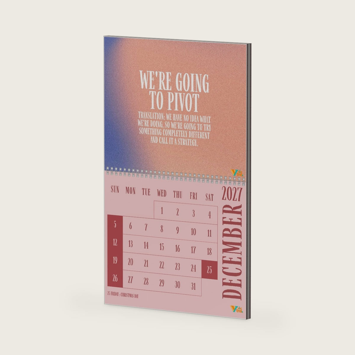 2027 Funny Office Quotes Desk and Wall Calendar, Sarcastic Corporate Work Monthly Planner, Aura Gradient Coworker Boss Gift, Cubicle Decor