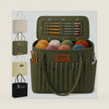 Personalized Knitting Bag Custom Yarn Storage Bag with Name Leather Patch