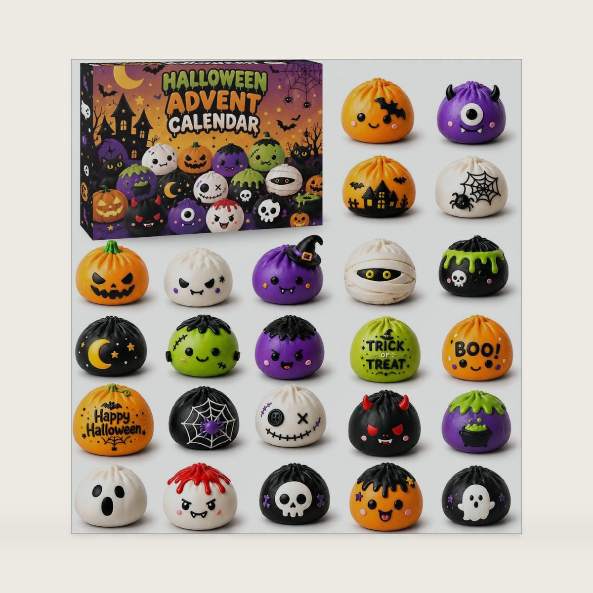 Halloween Squishies Advent Calendar 2026, 24 Day Mystery Countdown Fidget Toys, Soft Squeeze Stress Relief Sensory Balls for Kids Adults, Collectible Birthday Gift Box