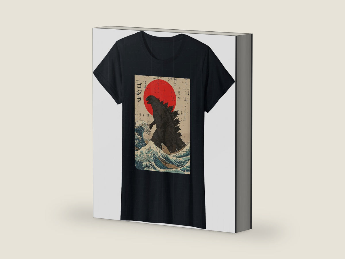 Japanese Kaiju Wave Red Sun Japan Monster Men Women Kids T-Shirt