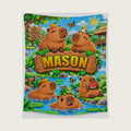 Custom Kids Blanket, Capybara Throw Blanket