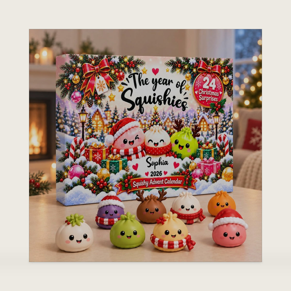 Wrappiness 2026 Christmas Squishies Advent Calendar, 24 Day Dumpling Gift