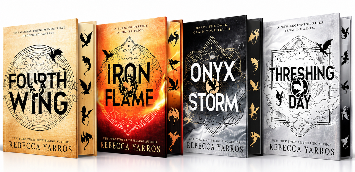 The Empyrean Wing and Claw Series 4-Book Collection: Fourth Wing, Iron Flame, Onyx Storm, Threshing Day by Rebecca Yarros